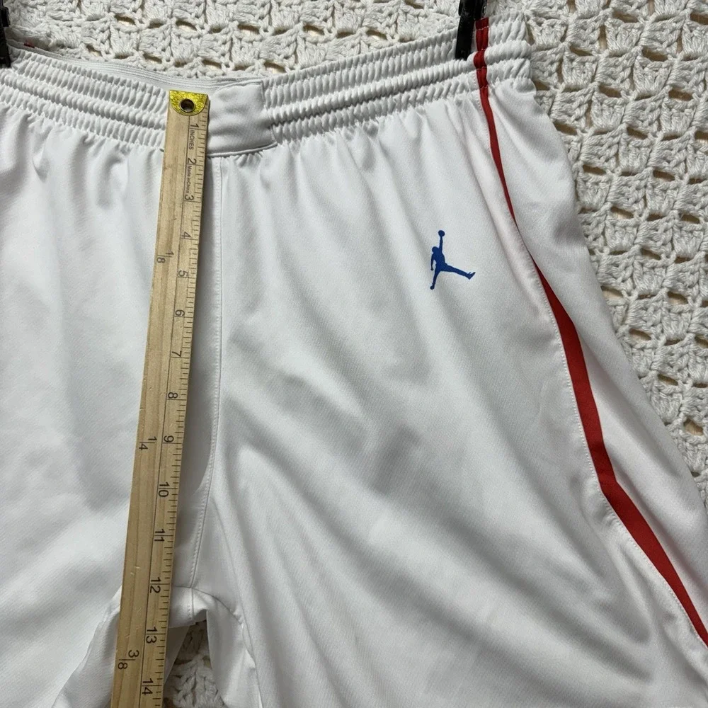 Air Jordan Shorts Mens Sz L White Jumpman Logo Drawstring Stretch